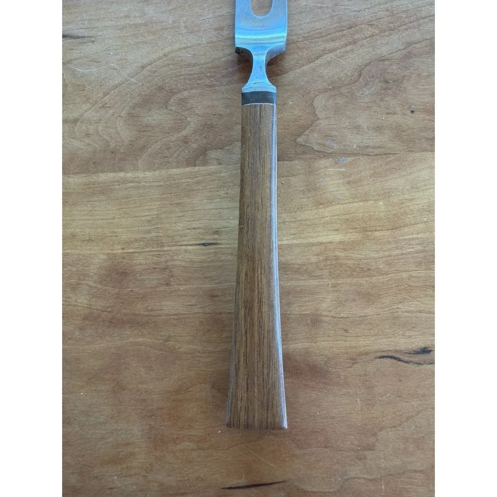 Mid-Century Modern Teak bakelite Handle Stainless Steel Carving Fork Japan‎